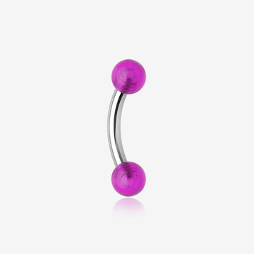 Acrylic Ball Curved Barbell Eyebrow Ring-Purple